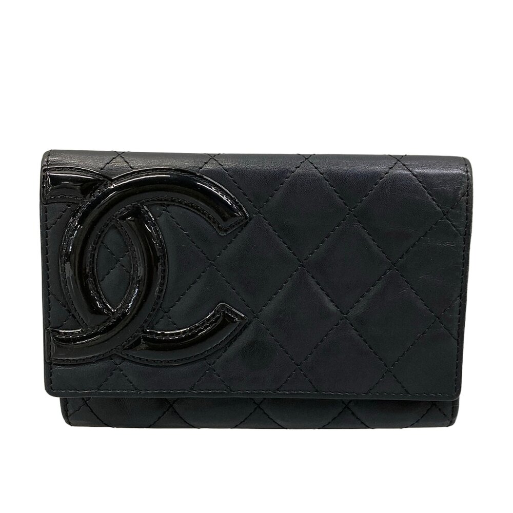 Chanel Cambon Line Other Style Wallet A26722 Lambskin Patent Leather